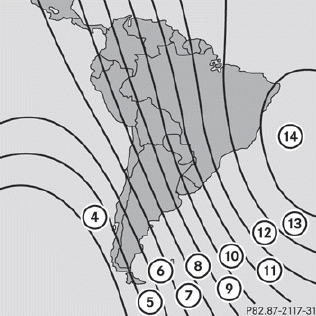 South America zone map