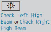 The left or right-hand high beam is defective.