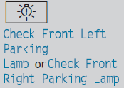 The front left or front right parking or standing lamp is