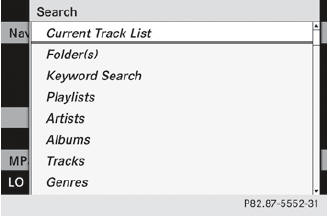 Select a track by turning