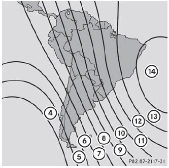 South America zone map
