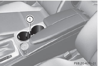 Cup holder in the front-compartment center console