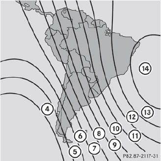 South America zone map