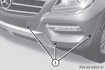 1 Sensors in the front bumper, left-hand