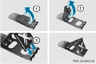 ► Fold both plates upwards 1.