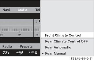 The current setting is indicated by a