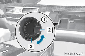 To open: turn thumbwheel 1 counterclockwise