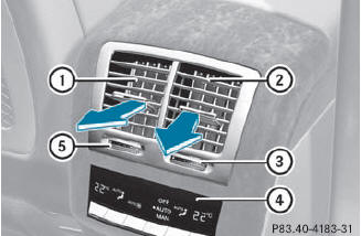 1 Rear-compartment air vent, left