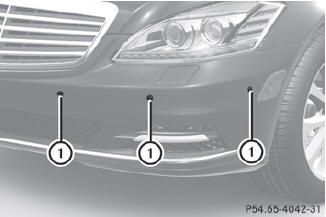 1 Sensors in the front bumper, left-hand