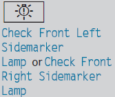 The left or right front side marker lamp is defective.