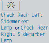 The rear left or right side marker lamp is defective.