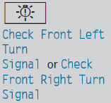 The front left-hand or front right-hand turn signal is defective.