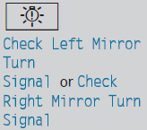 The turn signal in the left-hand or right-hand exterior mirror is