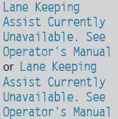 Lane Keeping Assist or Active Lane Keeping Assist is deactivated and