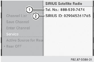 Service information screen