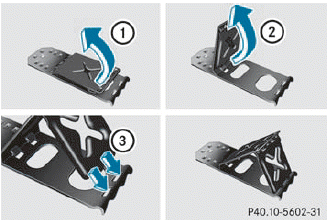 ► Fold both plates upwards 1.