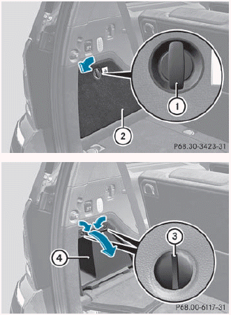 ► To open: turn release knob 1 90 in the