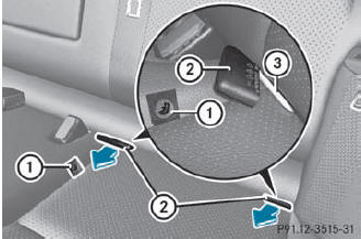 LATCH-type (ISOFIX) child seat anchors in the rear - Child restraint systems - Children in the vehicle - Safety - Mercedes-Benz C-Class Owners Manual - Mercedes-Benz C-Class Mersag.com