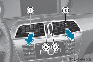 Setting the center air vents