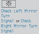 The turn signal in the left-hand or right-hand exterior mirror is