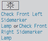 The left or right front side marker lamp is defective.