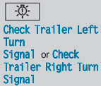 The left or right-hand trailer turn signal lamp is defective.