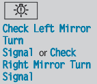 The turn signal in the left-hand or right-hand exterior mirror is