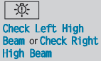 The left or right-hand high beam is defective.