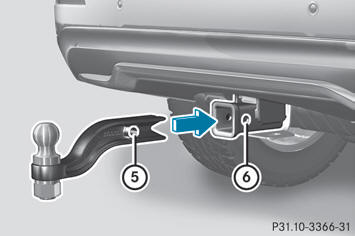 Hole in the ball coupling and ball coupling recess