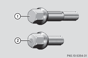 1 Wheel bolts for all wheels supplied by the