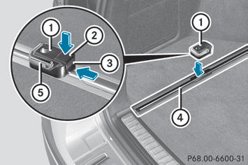  Insert bracket 1 into the center of loading