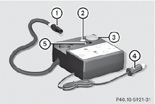 ► Pull connector 4 and the air hose out of