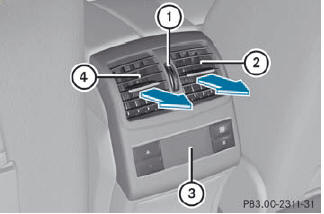 1. Rear-compartment air vent thumbwheel
