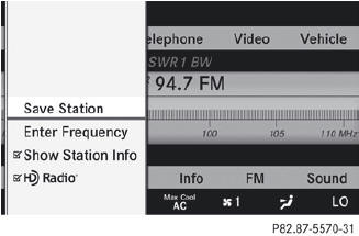 Select Show Station Info by sliding