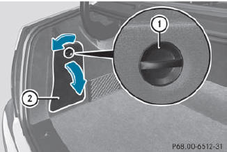 Example: first-aid kit behind the side trim panel