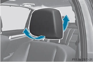 Adjusting the angle of the head restraints