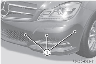 1 Sensors in the front bumper, left-hand