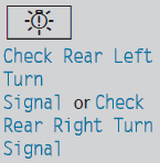 The rear left-hand or rear right-hand turn signal is defective.