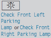 The front left or front right parking or standing lamp is