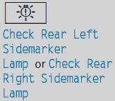 The rear left or right side marker lamp is defective.